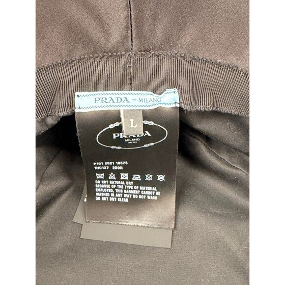 Prada logo-embellished sequined black bucket hat -LARGE